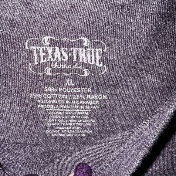 Purple Short Sleeve Tee with Graphic Design - Picture 2 of 3